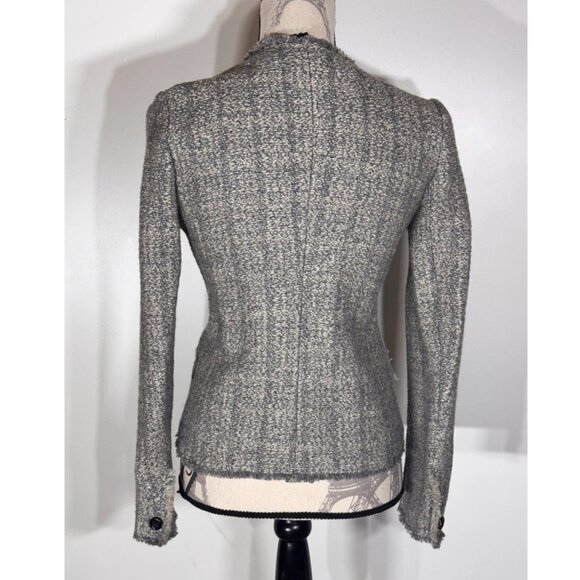 Isabel Marant Etoile Grey and Ecru Tweed Woolen Jacket, Womens Size 36 - Picture 4 of 7